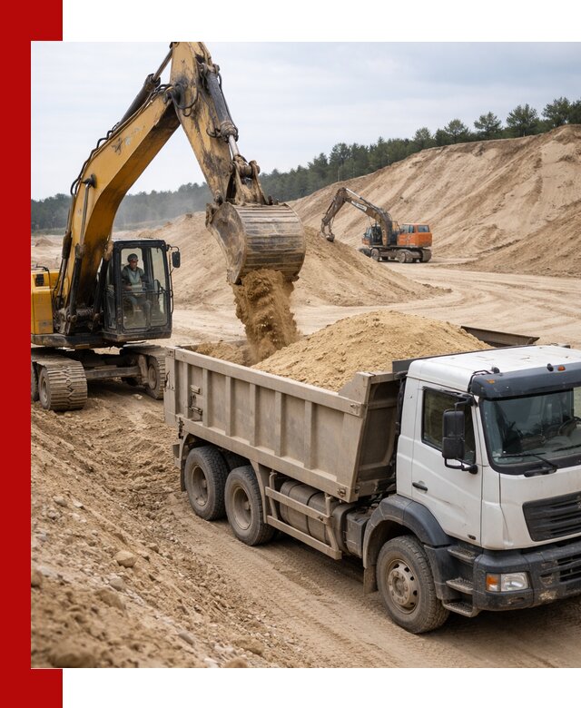 Доставка карьерного песка с самосвалами и разгрузкой в Саяногорске