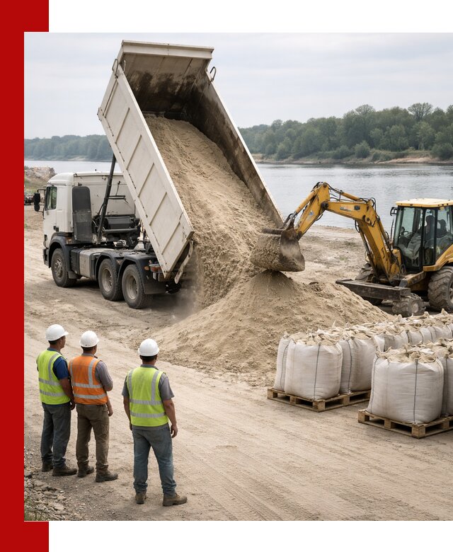 Доставка речного песка в Саяногорске самосвалами и погрузкой