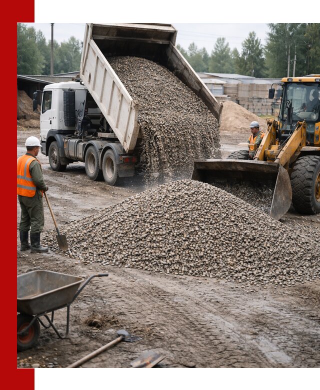 Мытый гравий с доставкой в Саяногорске от карьера до участка