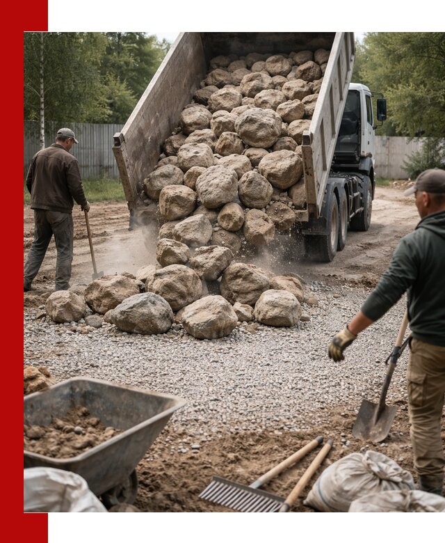 Доставка и укладка булыжника в Саяногорске