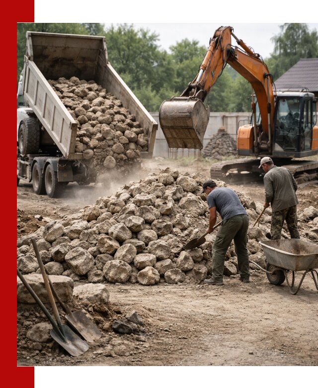 Доставка и разгрузка бутового камня в Саяногорске