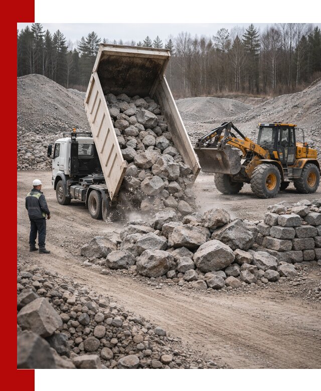 Доставка и продажа бутового гранитного камня в Саяногорске