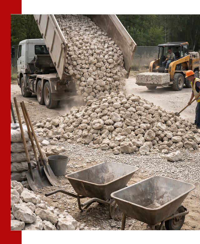 Доставка и продажа бутового известнякового камня в Саяногорске