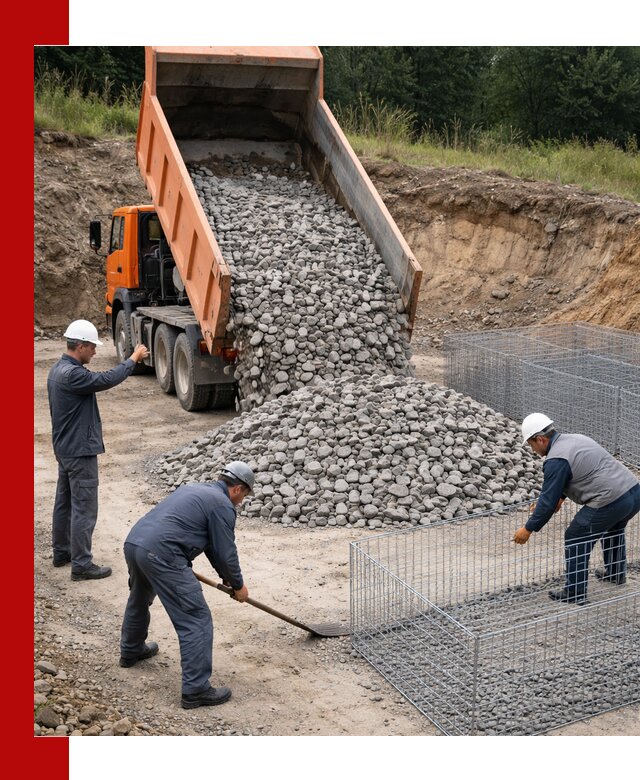Камень для габионов с доставкой в Саяногорске быстро и надёжно