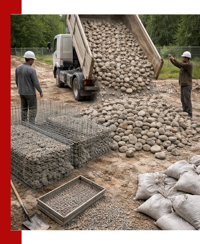 Камень для габионов фракция 70–151 в Саяногорске