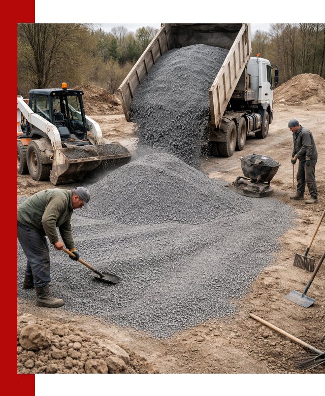 Отсев для подсыпки в Саяногорске — доставка и подсыпка на участок