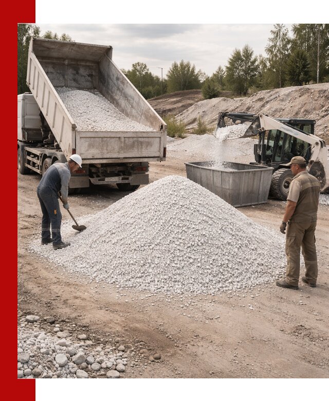 Доставка и продажа белой мраморной крошки в Саяногорске