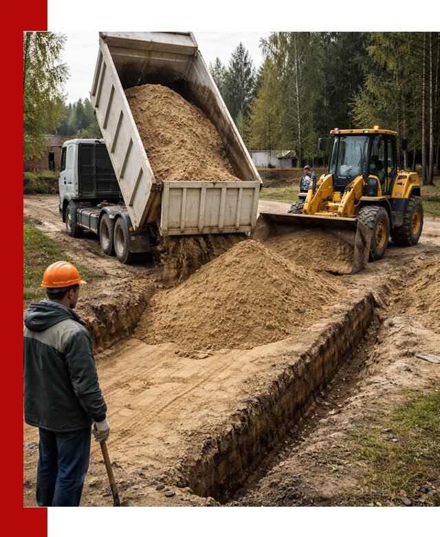 Доставка песчаного грунта в Саяногорске для строительных работ
