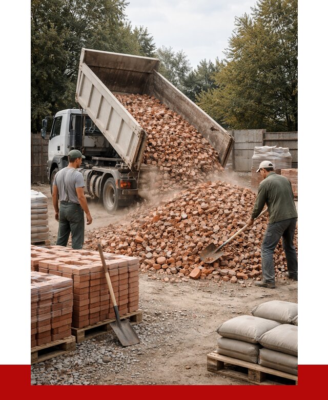 Бой кирпича в Саяногорске с доставкой от 4302 руб/куб | ПРОНЕРУДСнг