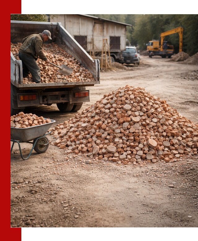 Доставка и подушка из боя кирпича с разгрузкой в Саяногорске