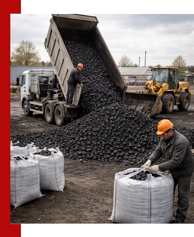 Доставка каменного угля в Саяногорске оптом и в розницу