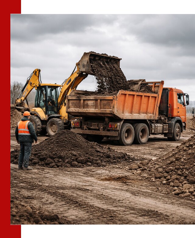 Вывоз грунта и строительного мусора в Саяногорске грузовыми самосвалами