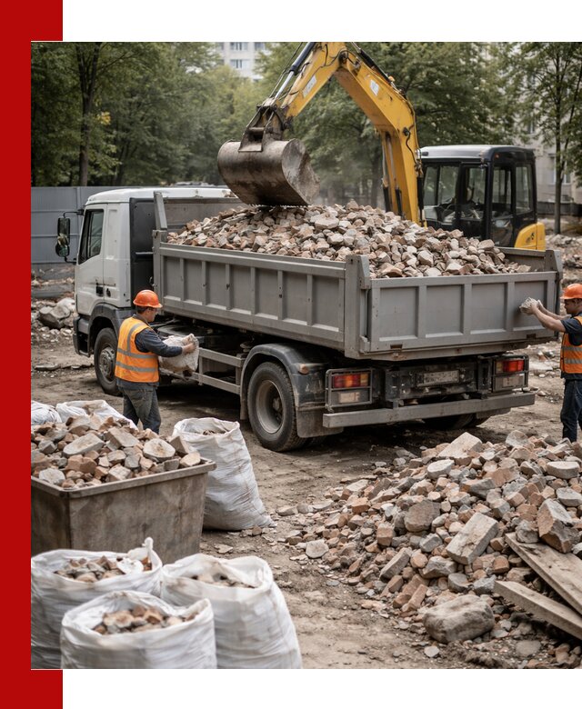 Вывоз строительного мусора в Саяногорске с самосвалами и контейнерами
